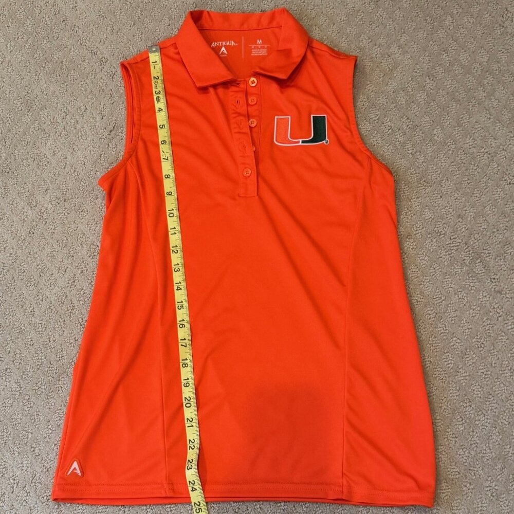 Women's Antigua Orange Miami Hurricanes V-Neck - M